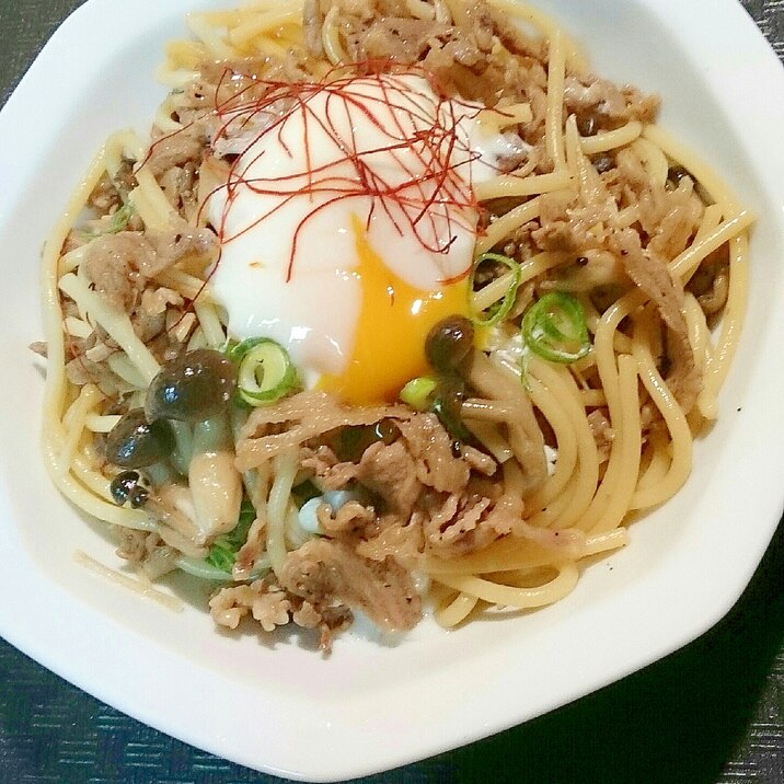 牛としめじの和風パスタ